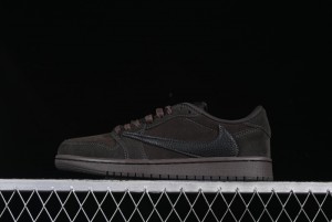 Nike Travis Scott x Air Jordan 1 Low OG AJ1 Reverse Swoosh Sneakers - DM7866-202