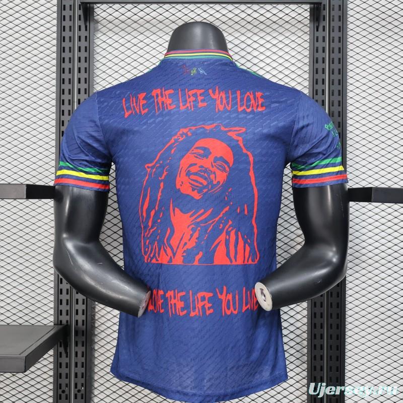 Player Version 25/26 JAjax Jersey with Bob Marley Tribute Design and Inspirational Quotes