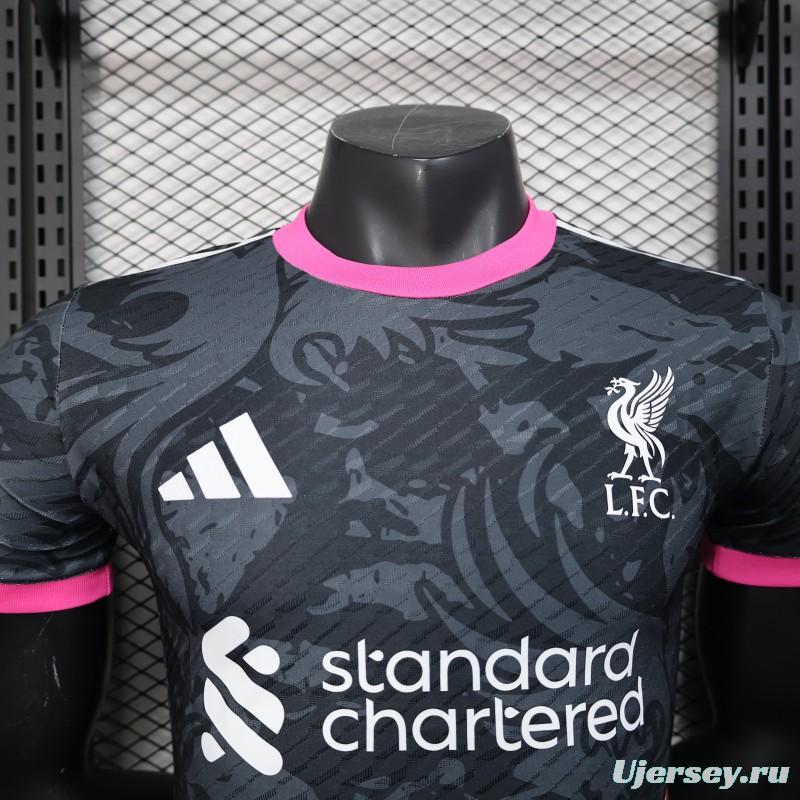 Player Version 25/26 Liverpool Black with Pink Accents Design Jersey