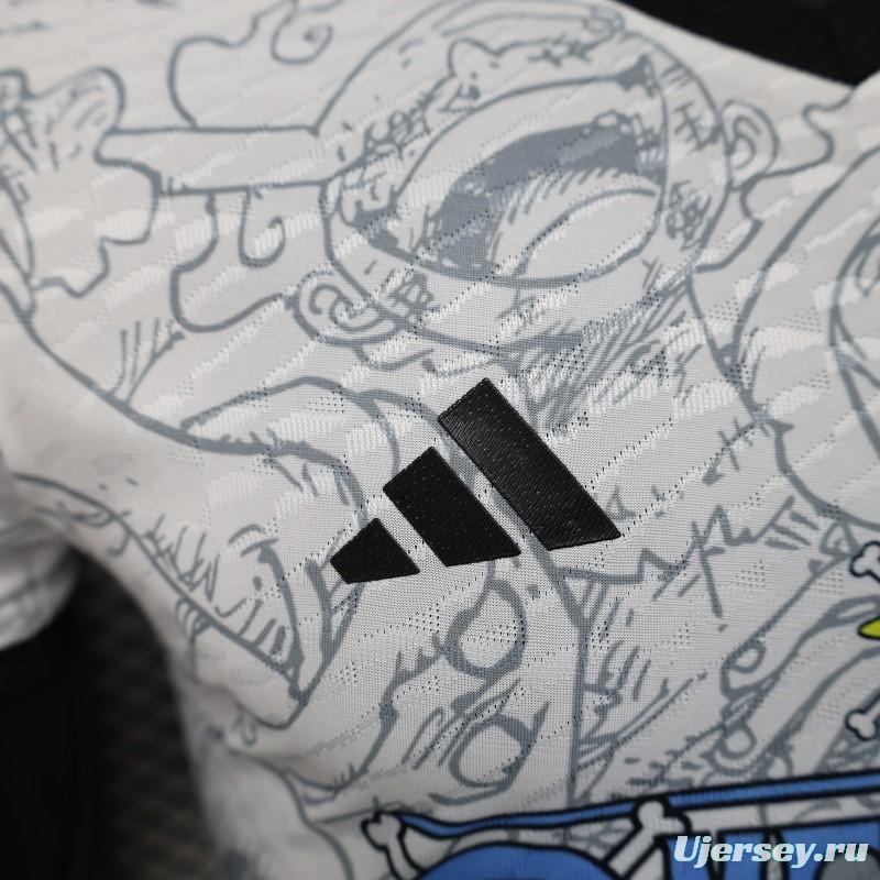 Player Version 2025 Japan White with One Piece Gear 5 Design Jersey