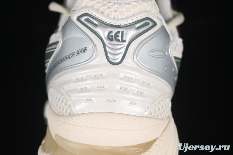 Asics Gel-Kayano 14 Running Shoes with Engineered Elastic Double-Layer Knit Upper and 3D Visible GEL Cushioning - 1201A019-200