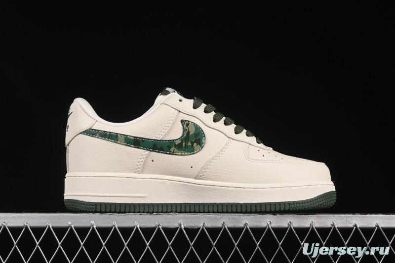 Nike Air Force 1 '07 Low Supreme Collaboration Green Camo Swoosh Casual Sneakers - KK1988-069