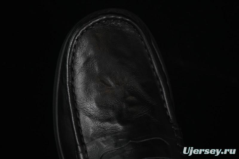 ECCO Soft Moc Summer Genuine Leather Breathable Slip-On Driving Shoes - 63516801001