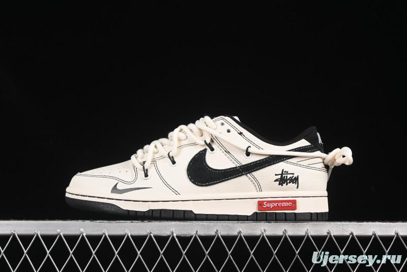 Nike SB Dunk Low Stussy x Supreme Anniversary Custom Low-Top Skate Shoes - YX5066-277