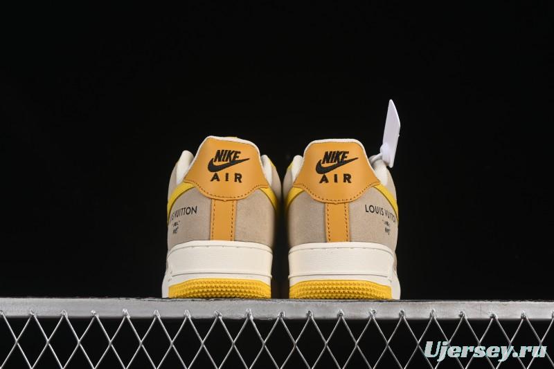 Nike Air Force 1'07 Low LV Collaboration Grey Yellow Casual Sneakers - HQ2037-322