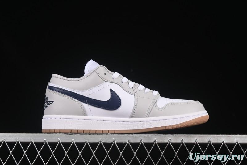 Nike Air Jordan 1 Low AJ1 Casual Sneakers with Blue Swoosh - 553558-146
