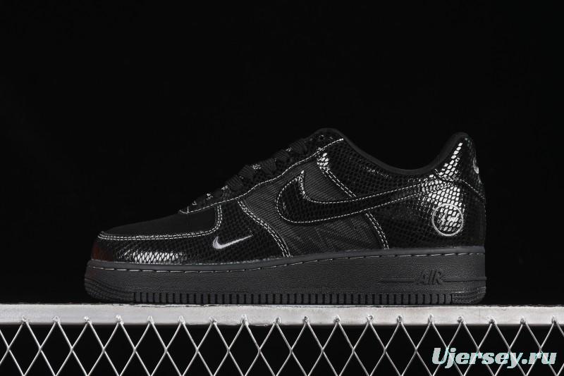 Nike Air Force 1'07 Low Lightning Collaboration Black Snake Scale Casual Sneakers - SC9207-529