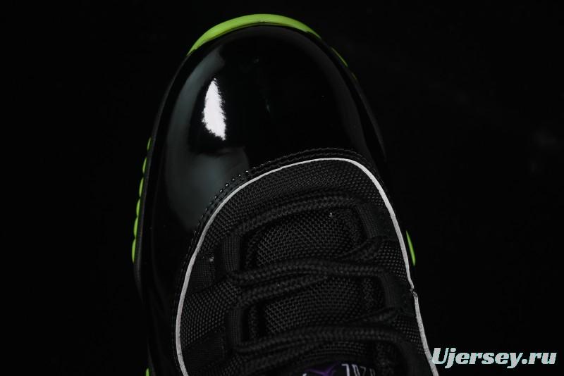 Nike Air Jordan 11 Retro CT8012-003 Basketball Shoes in Black & Guacamole Green