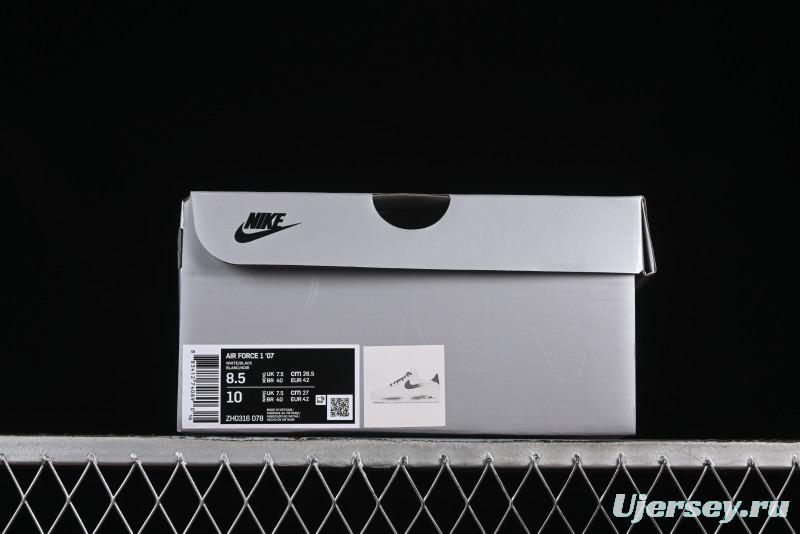 Nike Air Force 1 '07 Low Casual Sneakers in White-Black Gradient with Full-Length Air Cushion - ZH0316-078