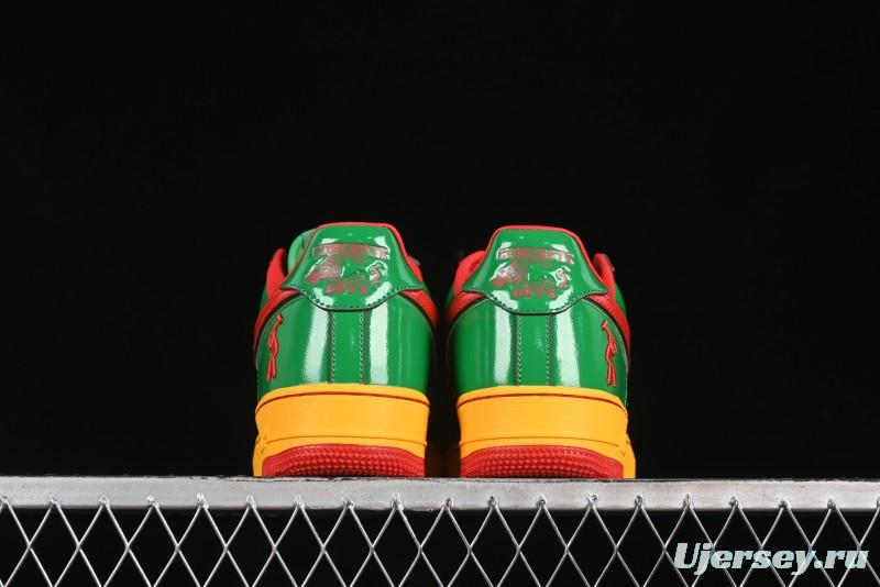 Nike Air Force 1'07 Low Lil Yachty Collaboration Casual Sneakers with Patent Leather and Multicolor Design - IH4383-300