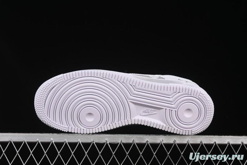 Nike Air Force 1 '07 Low Custom Official Hot Style 2D Theme White Gray Spray Paint Casual Sneakers - CW2288-111
