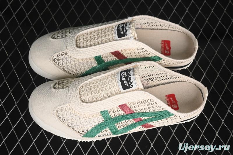Onitsuka Tiger Mexico 66 Sabot Slip-On Sneakers with Breathable Mesh Upper - 1183C123-103
