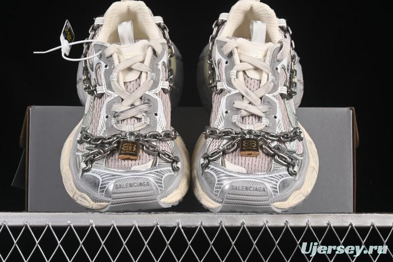 Balenciaga Phantom Sneaker 3XL Running Shoes with Transparent Heel Strap - W3XPL9182