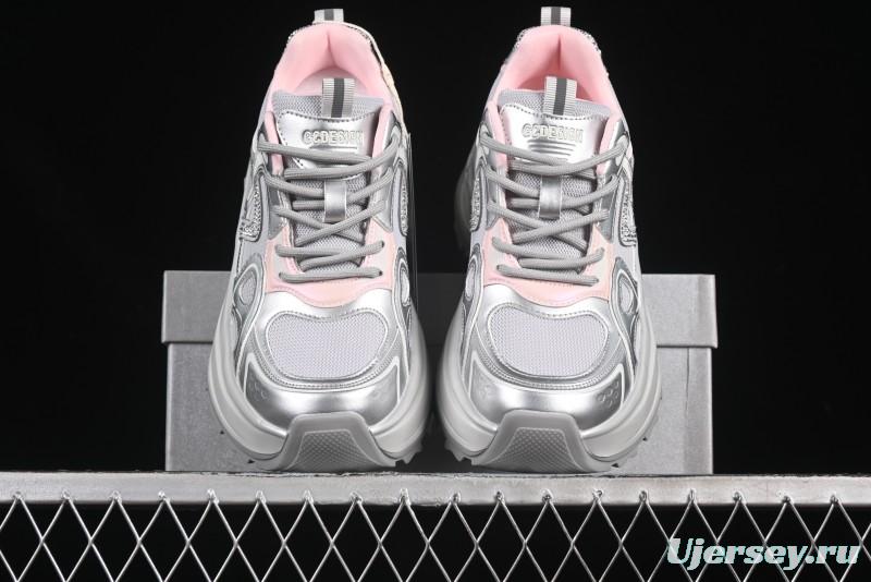 GG-CC 25ss New Platform Chunky Sneakers with 7CM Height Increase and Irregular Design - 668-2 Silver