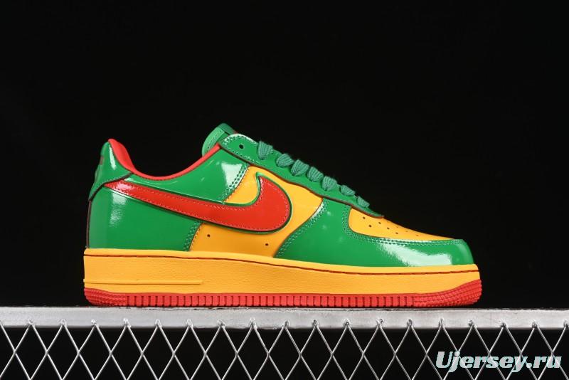 Nike Air Force 1'07 Low Lil Yachty Collaboration Casual Sneakers with Patent Leather and Multicolor Design - IH4383-300