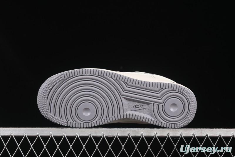 Nike Air Force 1 '07 Low Stussy Collaboration Beige Mini Swoosh Casual Sneakers - HH7518-064