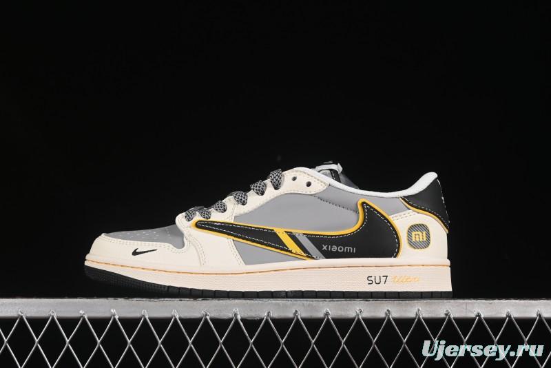 Nike Travis Scott x Fragment Design x Air Jordan 1 Low OG SP AJ1 Xiaomi Collaboration Su7-Ultru Low-Top Casual Sneakers - XX3168-162