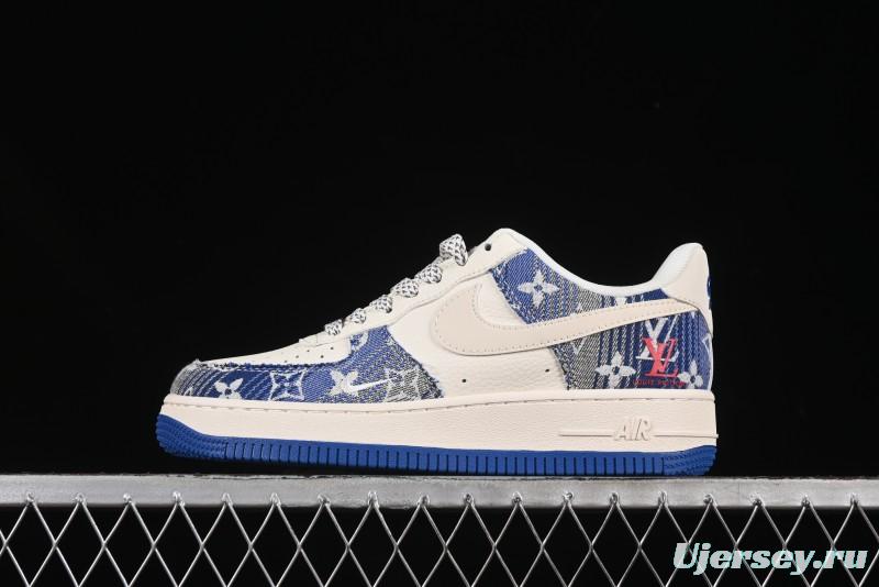 Nike Air Force 1 '07 Low Stussy Collaboration Gradient Denim Casual Sneakers - XS1958-586