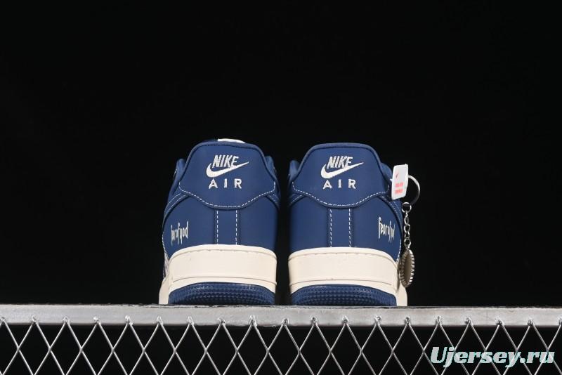 Nike Air Force 1'07 Low FOG Collaboration Beige Blue Ripple Casual Sneakers - KK1988-079