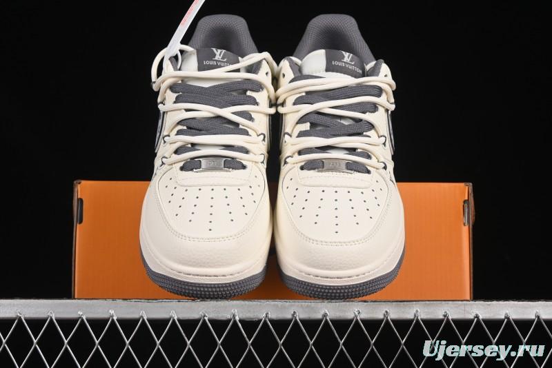 Nike Air Force 1 '07 Low LV Collaboration Grey Swoosh Drawstring Casual Sneakers - DM6868-067