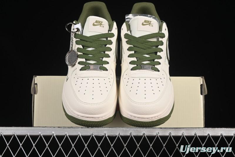 Nike Air Force 1 '07 Low Supreme Collaboration Military Green Multi Swoosh Casual Sneakers - XX3168-148