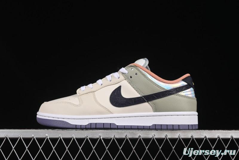 Nike Dunk Low Floral Swoosh Floral Theme Low-Top Casual Sneakers - HV5750-133