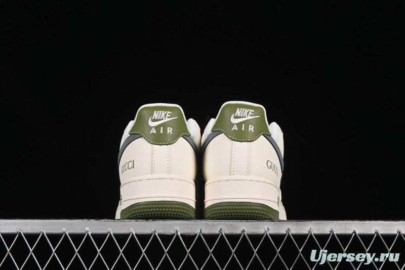 Nike Air Force 1'07 Low Gucci Collaboration Green Grey Pattern Casual Sneakers - XS1958-563
