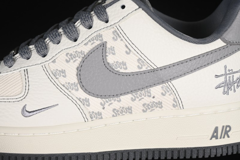 Nike Air Force 1'07 Low Stussy Collaboration Woven Fabric Low-Top Casual Sneakers - BZ6808-101