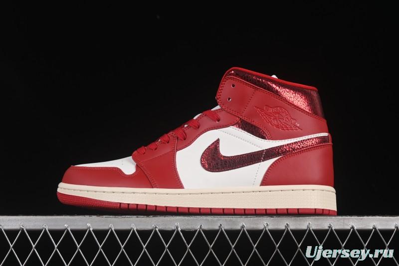 Nike Air Jordan 1 Mid AJ1 China Red Mid-Top Casual Sneakers - HJ9337-106