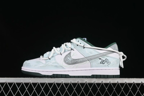 Nike Dunk Low Blue Porcelain Snake Bone Low-Top Casual Sneakers - DD1391-101