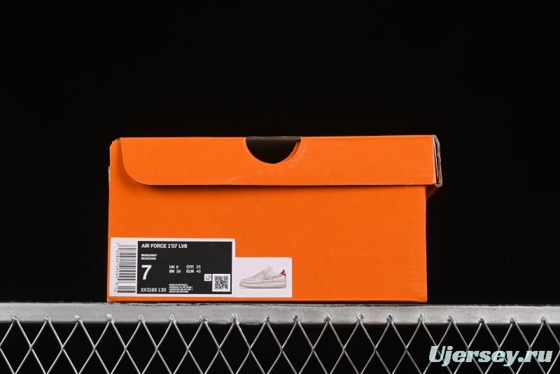 Nike Air Force 1 '07 Low LV Collaboration Beige Grey Snake Swoosh Casual Sneakers - XX3168-130