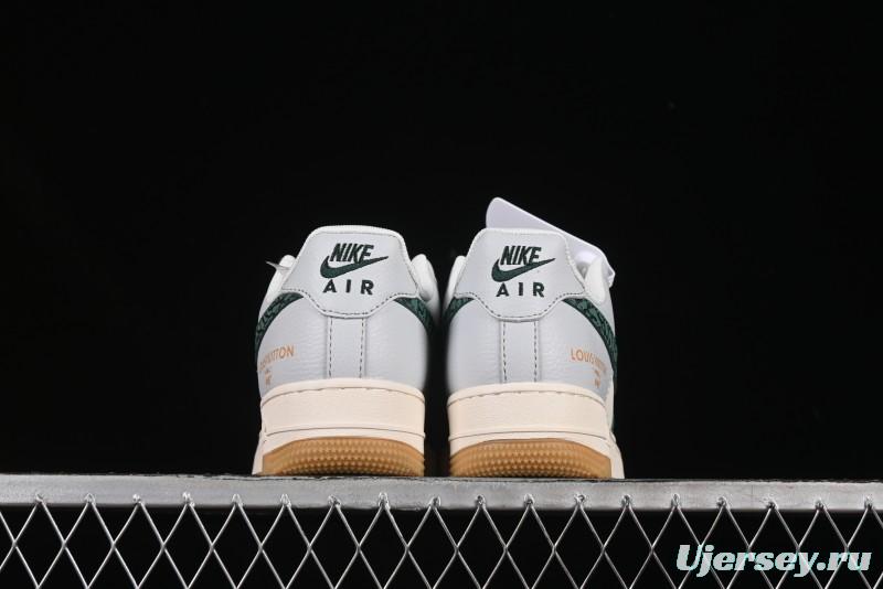 Nike Air Force 1 '07 Low LV Collaboration Green Stone Grain Gum Sole Casual Sneakers - ZH2598-306