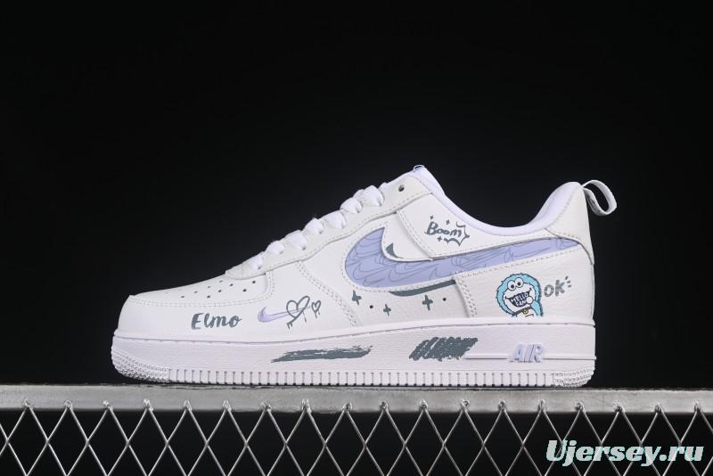 Nike Air Force 1'07 Low "Sesame Street" Custom Casual Sneakers - FB8971-080