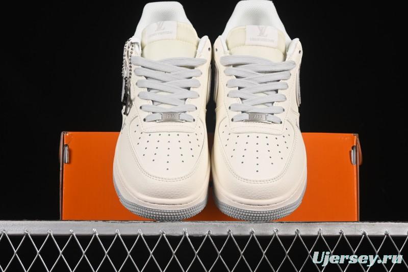 Nike Air Force 1 '07 Low LV Collaboration Grey Denim Swoosh Casual Sneakers - XX3168-135
