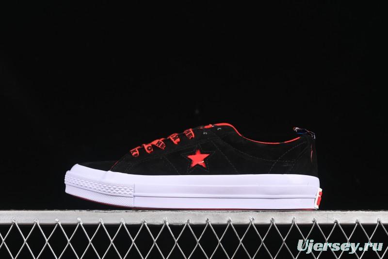 Converse One Star Low Top Casual Sneakers with Hello Kitty Collaboration - Pink Star and Embroidered Bow Design - 163904C