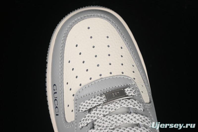 Nike Air Force 1 '07 Low Gucci Collaboration Grey Blue Swoosh Casual Sneakers - XS1958-543