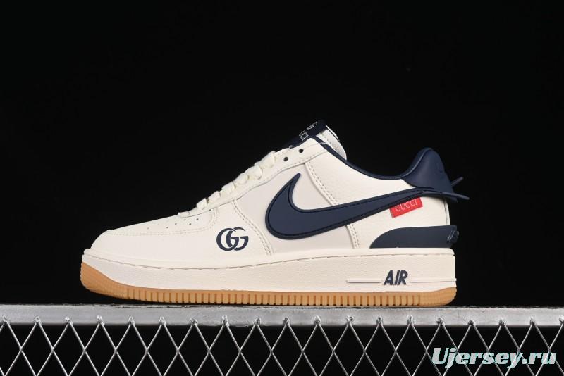 Nike Air Force 1 '07 Low Gucci Collaboration Large Swoosh Gum Sole Casual Sneakers - XS3464-576