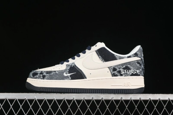 Nike Air Force 1 '07 Low Stussy Collaboration Retro Denim Casual Sneakers - XS1958-578