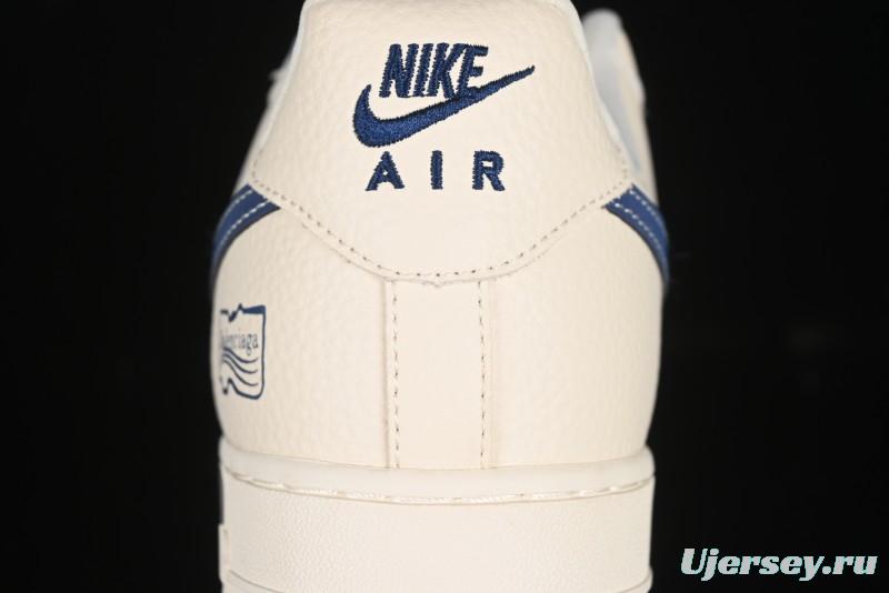 Nike Air Force 1'07 Low Balenciaga Collaboration Blue Woven Label Low-Top Casual Sneakers - DF0188-062