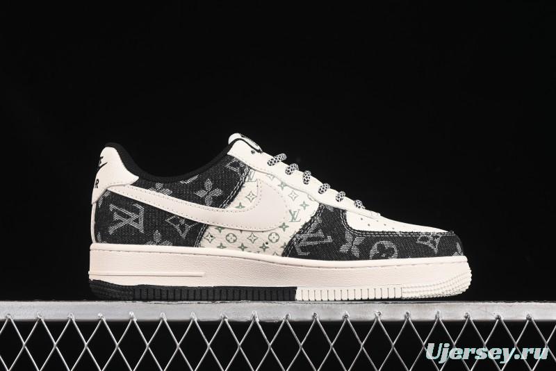 Nike Air Force 1 '07 Low LV Collaboration Double Print Denim Casual Sneakers - YX5066-317