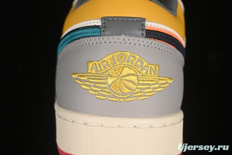 Nike Air Jordan 1 Low AJ1 Mismatched Swoosh Casual Sneakers - HV4511-133