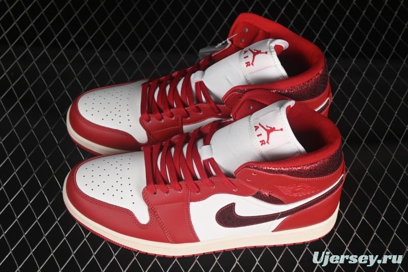 Nike Air Jordan 1 Mid AJ1 China Red Mid-Top Casual Sneakers - HJ9337-106