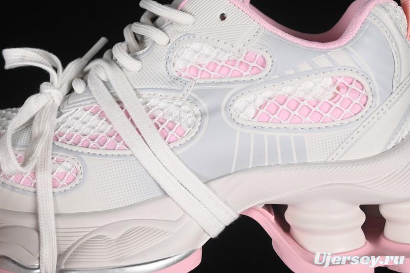 GG-CC Starry Sky Particle Silver White Lace-up Hollow Out Chunky Sneakers with 5cm Height Boost - G25U9778