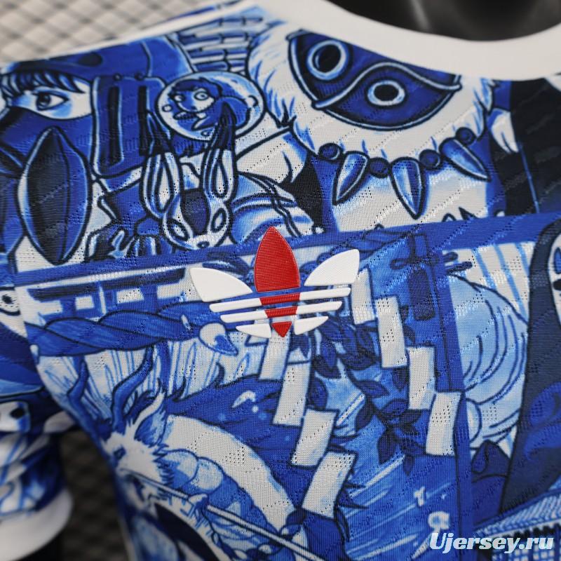 Player Version 2025 Japan Blue with Anime Characters Jersey