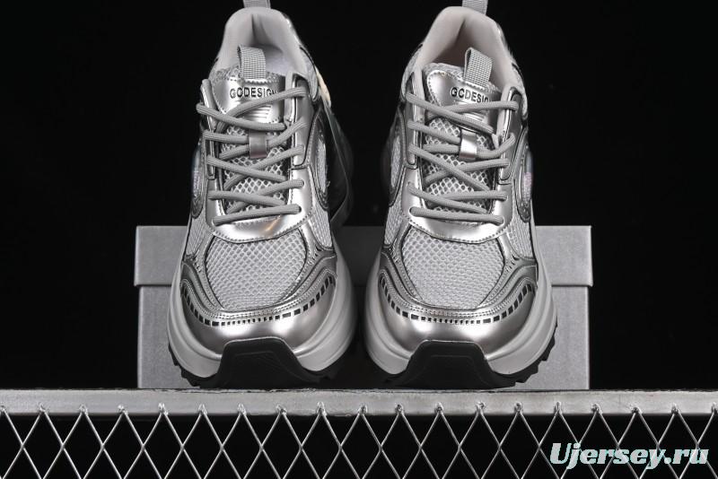 GG-CC Casual Sports Running Shoes with Triple-Layer Crescent Sole and 5cm Height Boost - 668-1