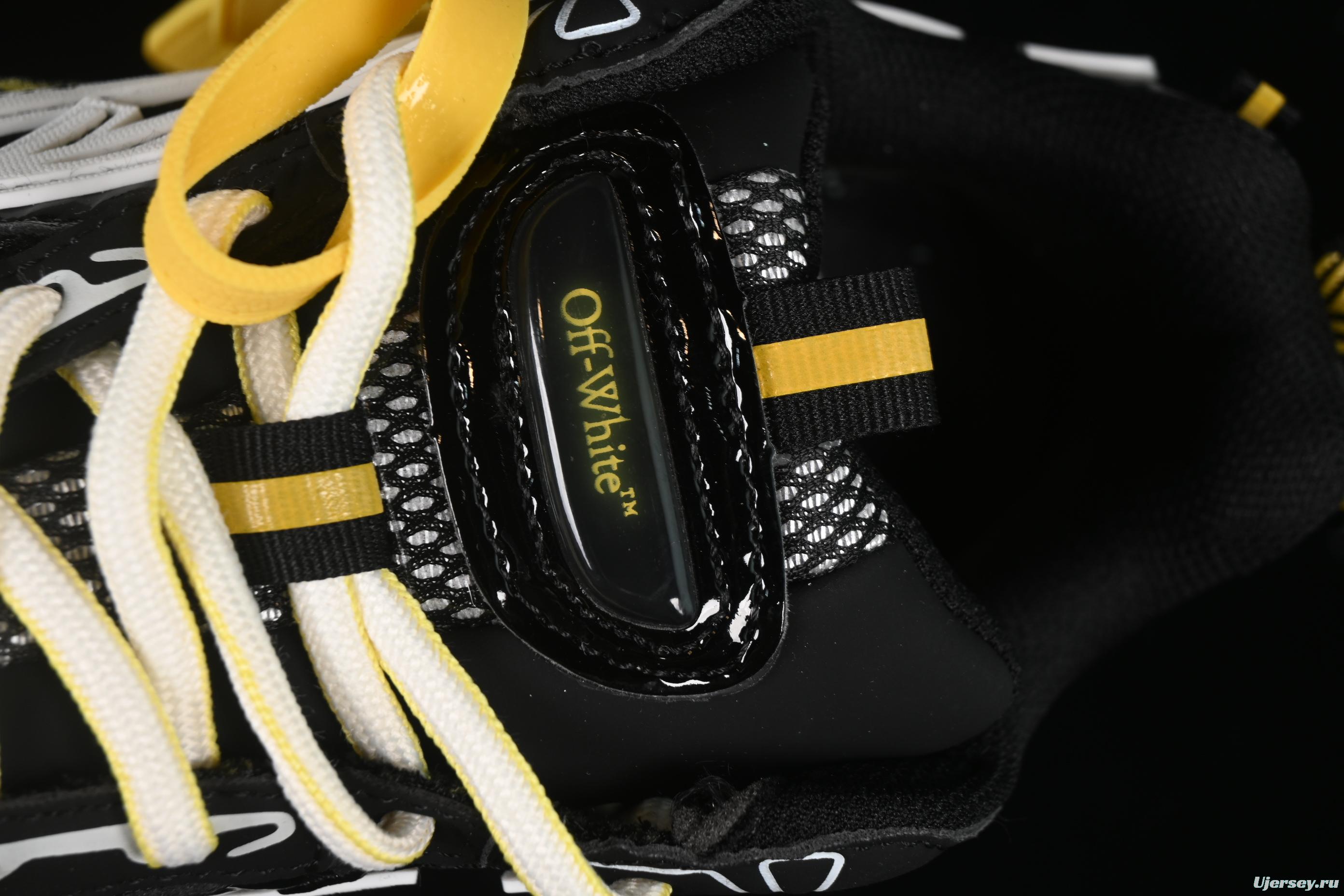 Off-White Be Right Low-Top Lifestyle Sneakers in Black & Yellow - C.D4