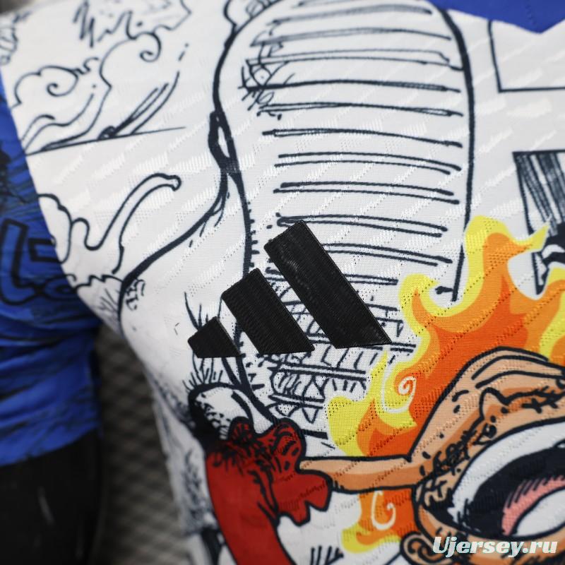 Player Version 2025 Japan Blue/White with One Piece Manga Jersey