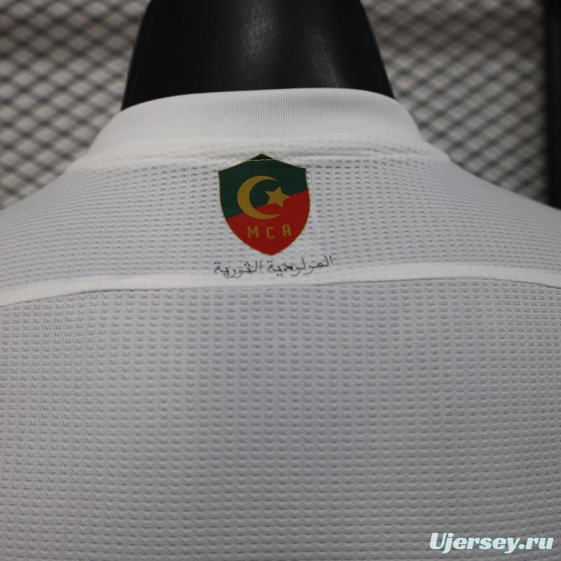 Player Version 2025 MC Alger (MCA) Home White Jersey with Club Emblem Design