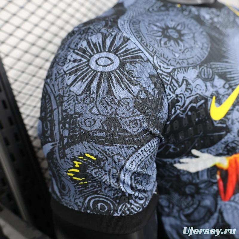 2025 Brazil National Team Special Edition Religious Concept Jersey - Christ the Redeemer Design - Dark Blue