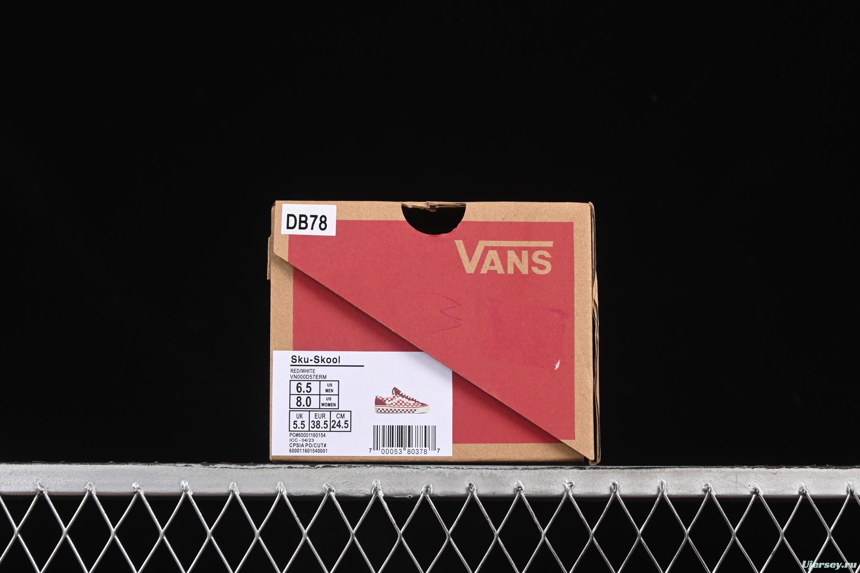 Vans Old Skool 36 LX-BMX Classic Skate Shoes in White Red Checkerboard - VN000D57ERM